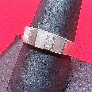 Vintage Mother of Pearl and Sterling Silver Ring